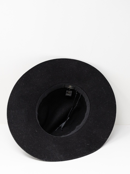Lele Sadoughi Pearl Beaded Embellished Strand Wool Felt Fedora Hat Black OS